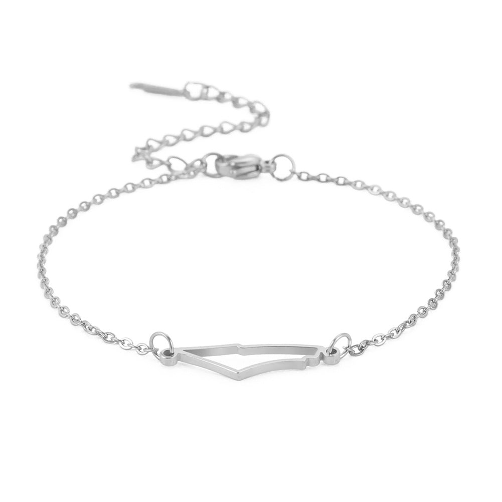 Stylish Pendant Stainless Steel Bracelet