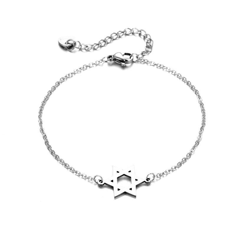 Stainless Steel Six-pointed Star Bracelet Titanium Steel