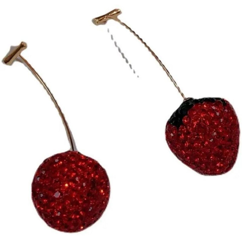 Three-dimensional Red Strawberry Earrings