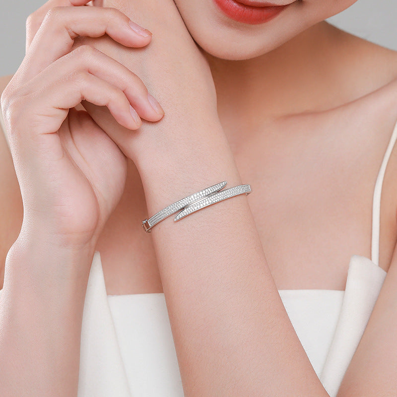 S925 Silver Bracelet For Women Special-interest Design Ins Hong Kong Style Asymmetric