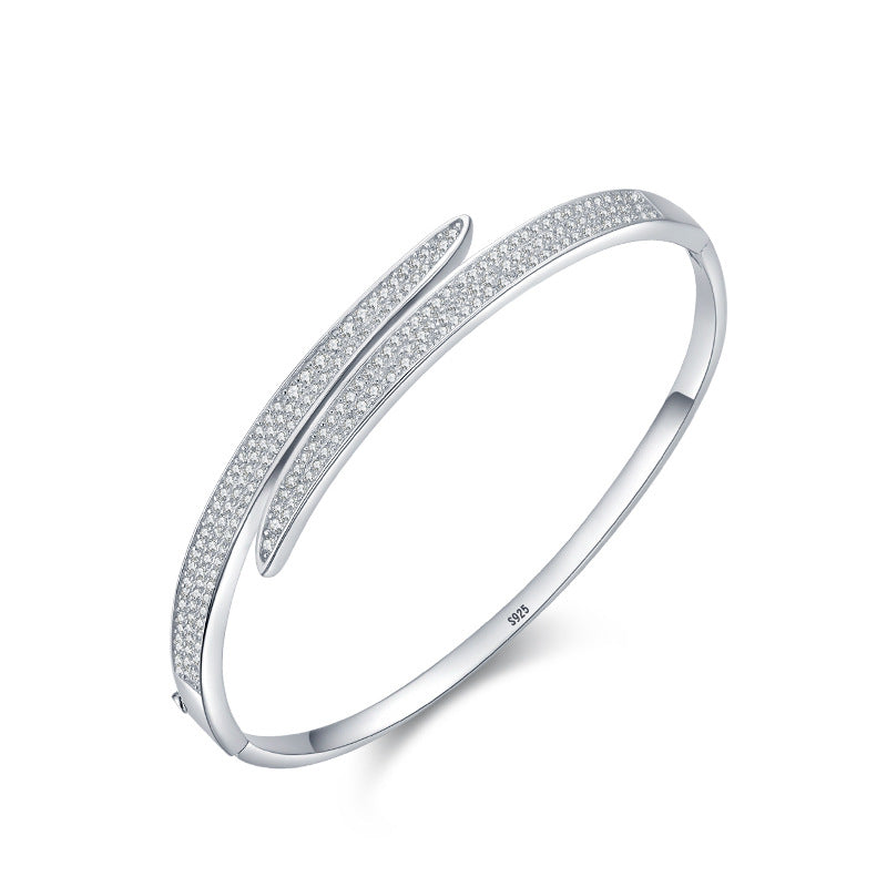 S925 Silver Bracelet For Women Special-interest Design Ins Hong Kong Style Asymmetric