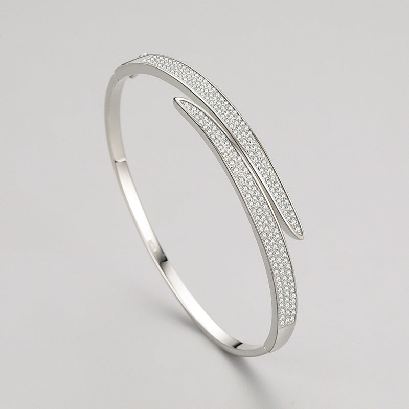 S925 Silver Bracelet For Women Special-interest Design Ins Hong Kong Style Asymmetric