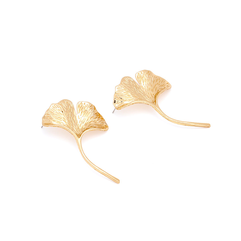 Long Ginkgo Leaf Simple All-match Metal Leaf-shaped Earring