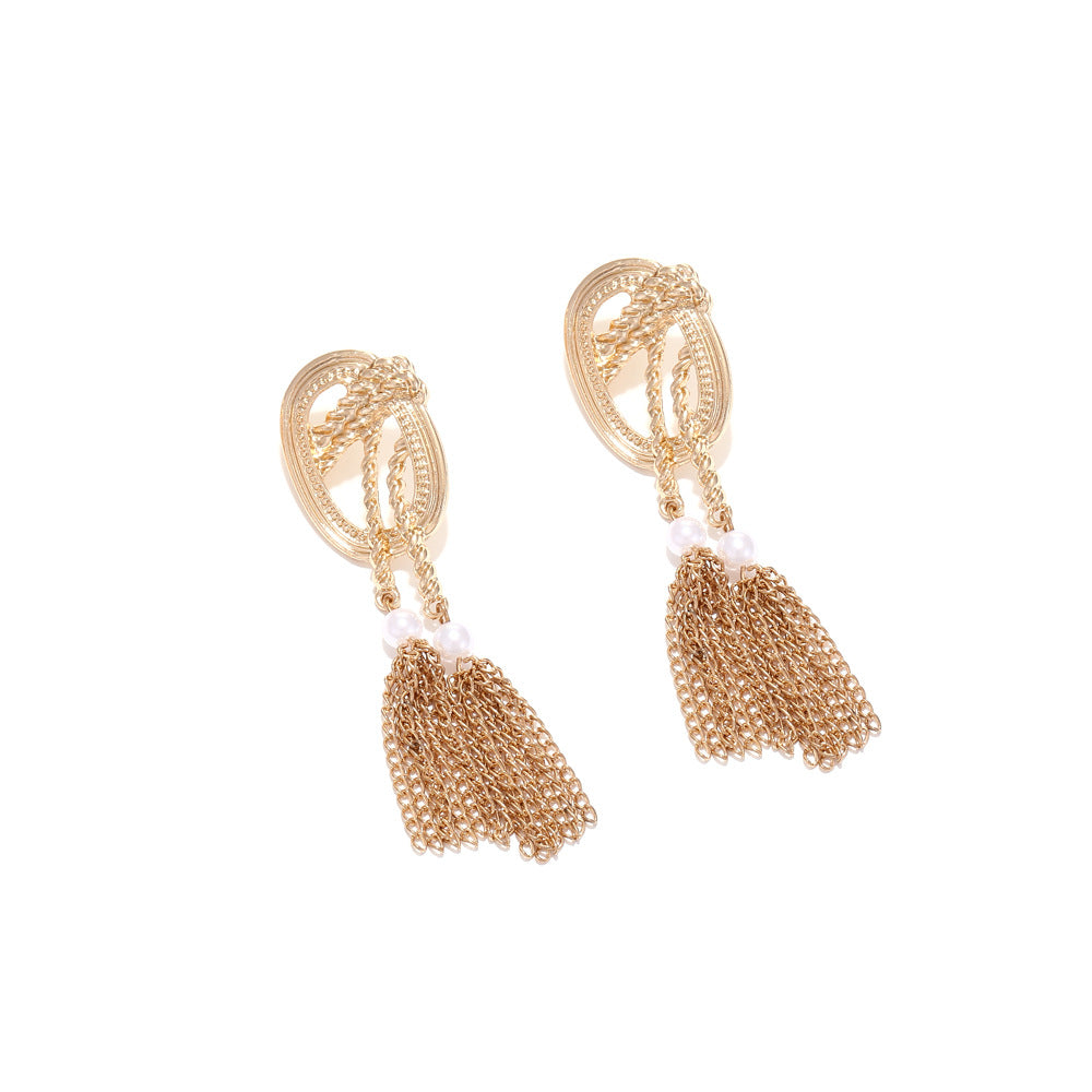 Vintage Chain Tassel Personalized And Temperamental Earrings