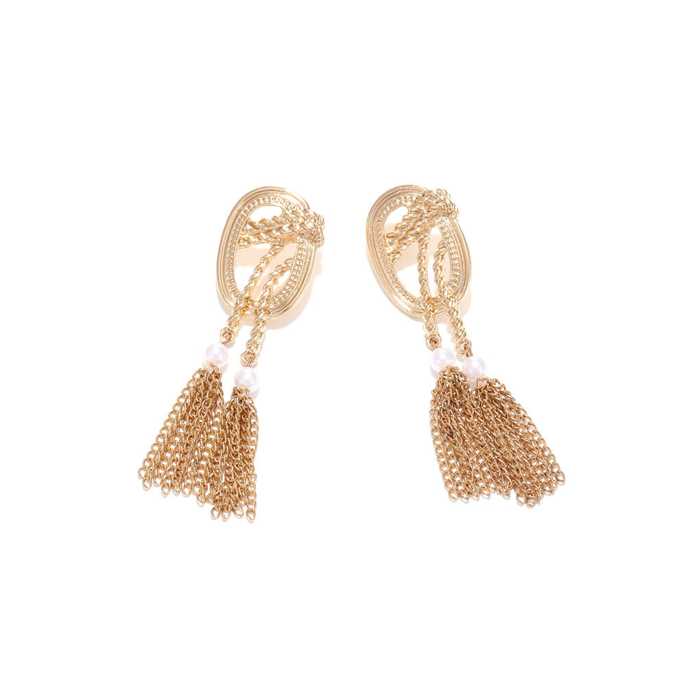 Vintage Chain Tassel Personalized And Temperamental Earrings