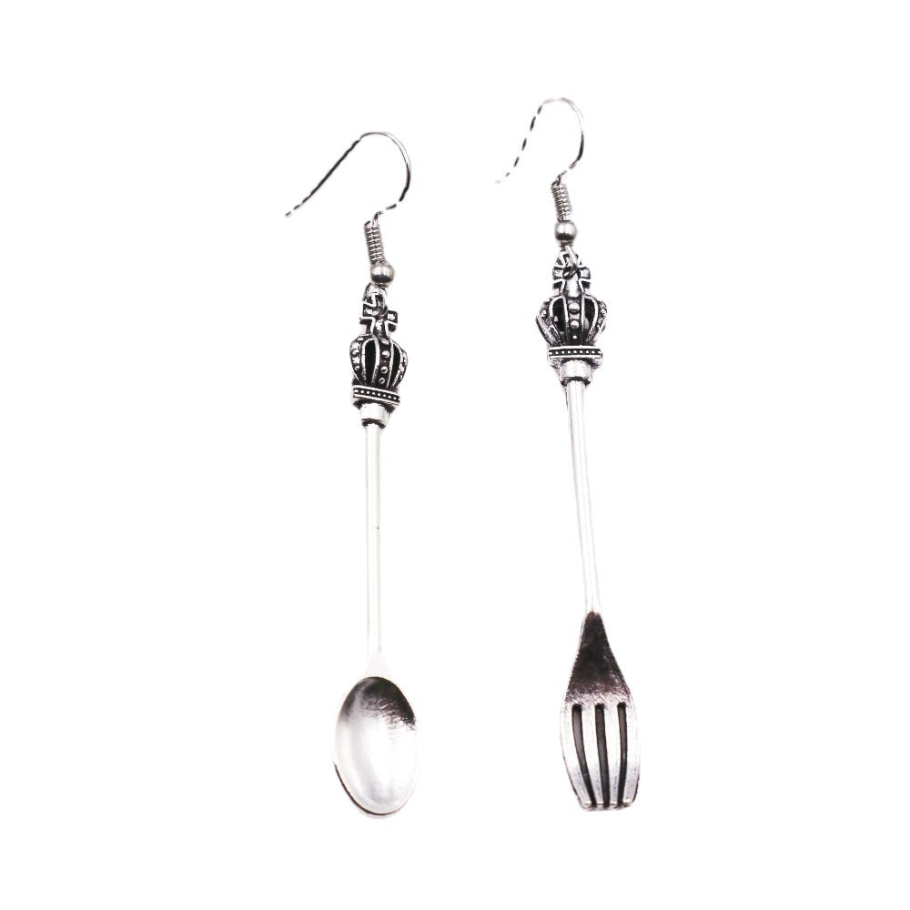 Asymmetric Design Spoon Fork Earrings