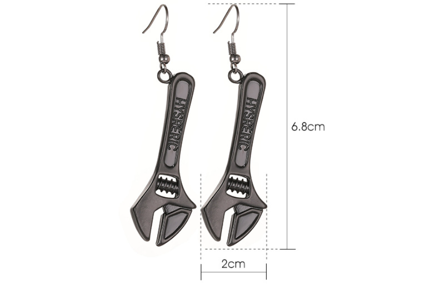 Exaggerated And Personalized Small Wrench Earrings Couple Retro Simple Hip Hop