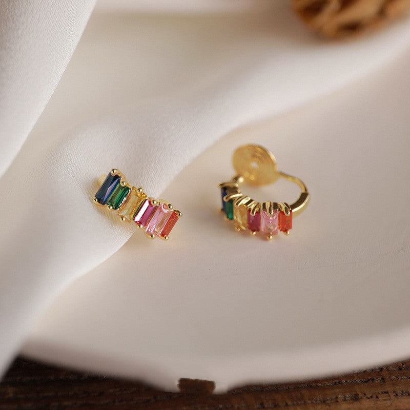 Color Zircon Earrings For Women Special-interest Design