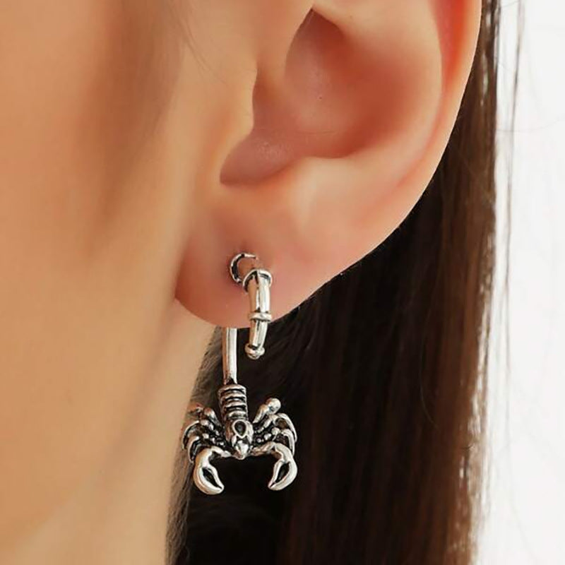 Punk Retro Style Exaggerated Scorpion Earrings 1 Pair