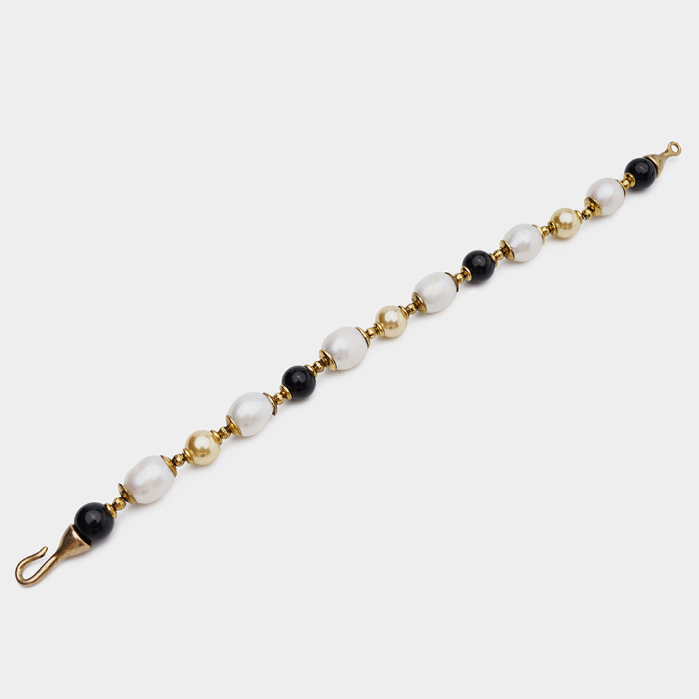 European Retro Series Natural Agate Pearl Bracelet