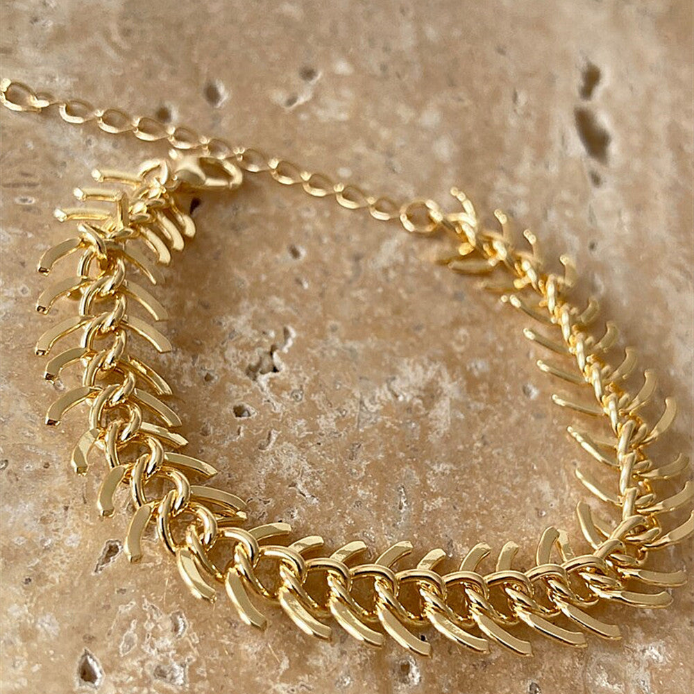 Personality Thick Fishbone Chain Bracelet