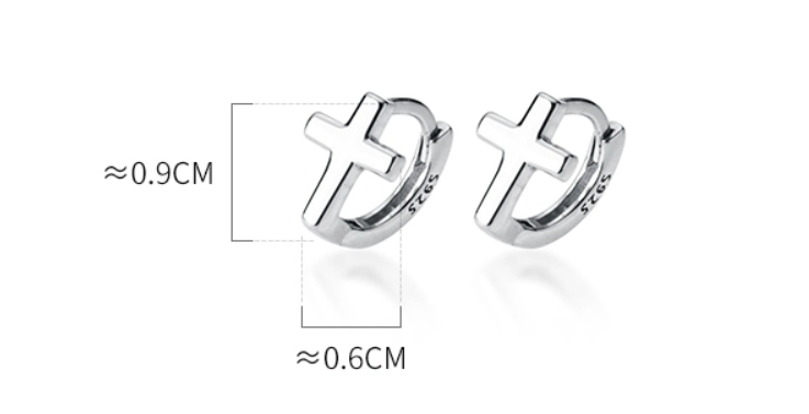 S925 Silver Korean Style Elegant Cross Ear Clip Simple