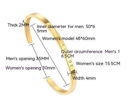 Titanium Steel Open-end BETHECHANGE Fashion Bracelet