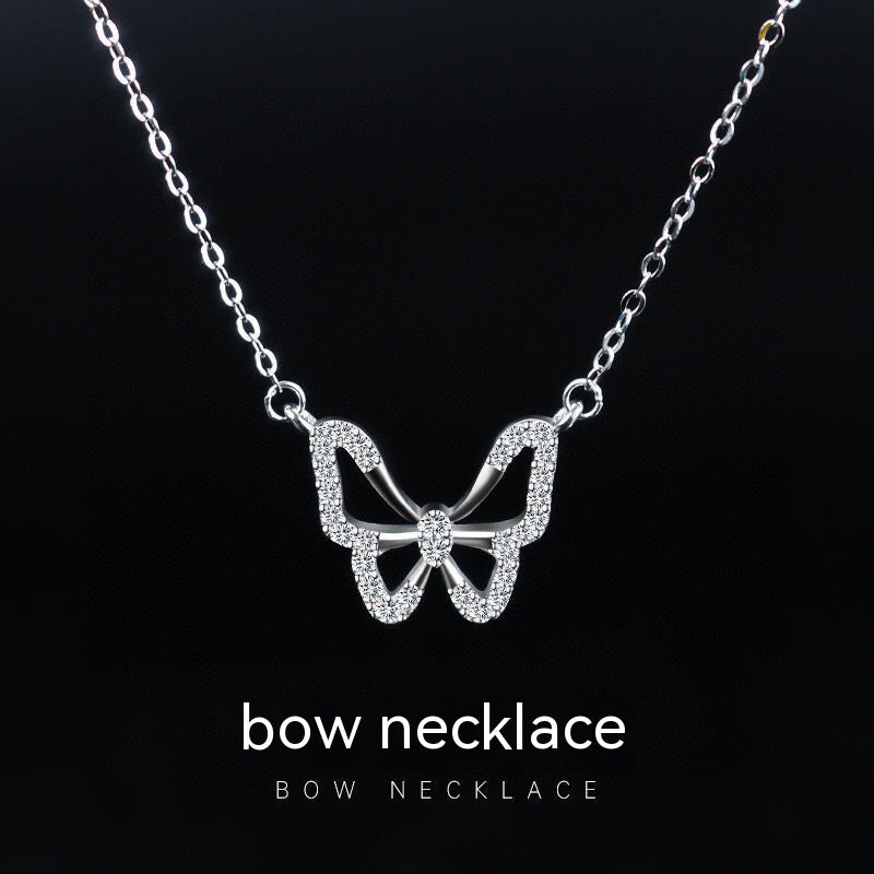 Hollow Butterfly Diamond Inlaid Clavicle Chain