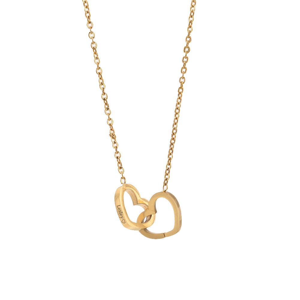 Stainless Steel Vacuum Plating Rose Gold Heart Necklace