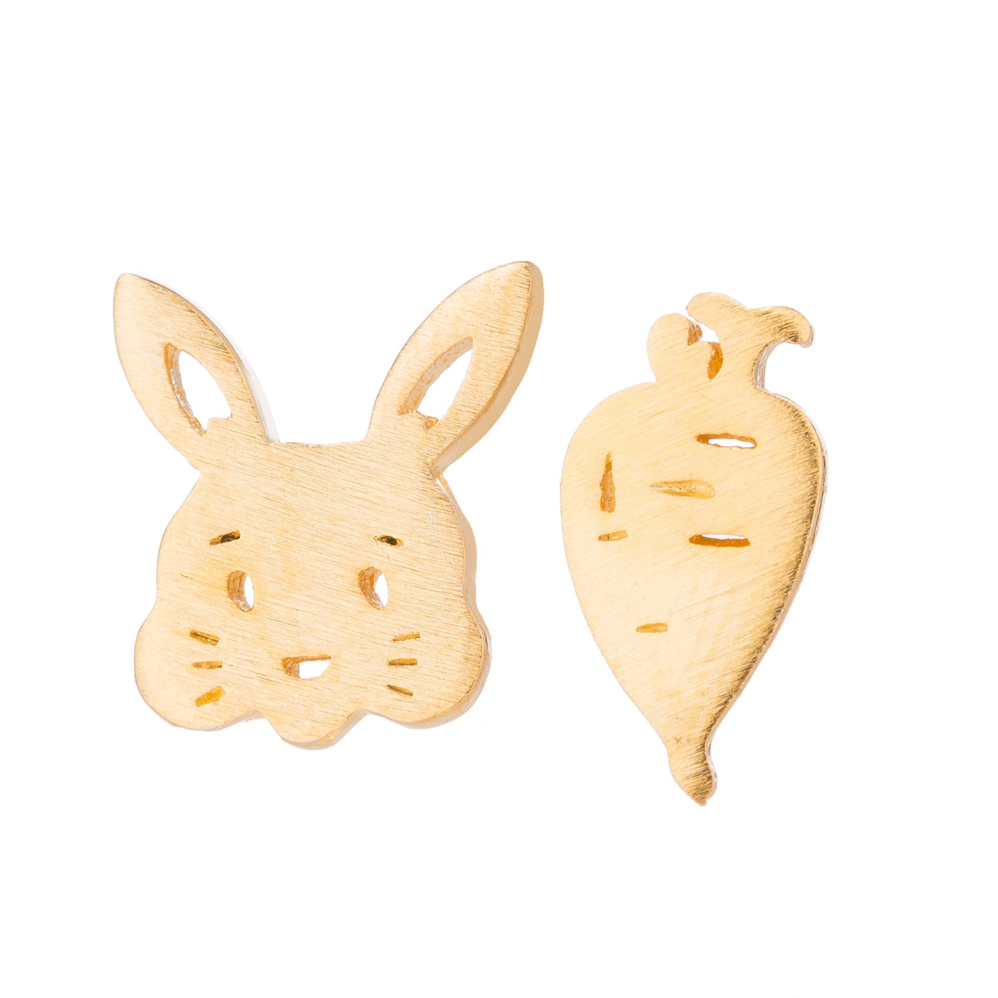 All-matching Compact Bunny Carrot Ear Studs