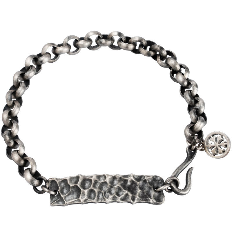 S925 Silver Hammer Pattern Shaped Bracelet