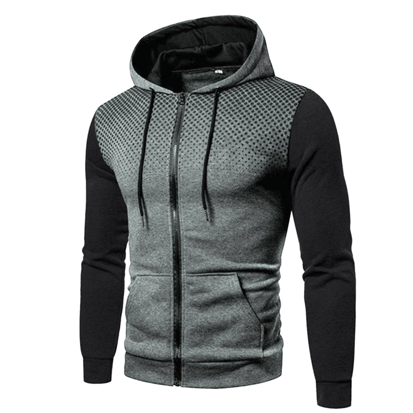 Men's Zipper Hooded Panel Sweatshirt