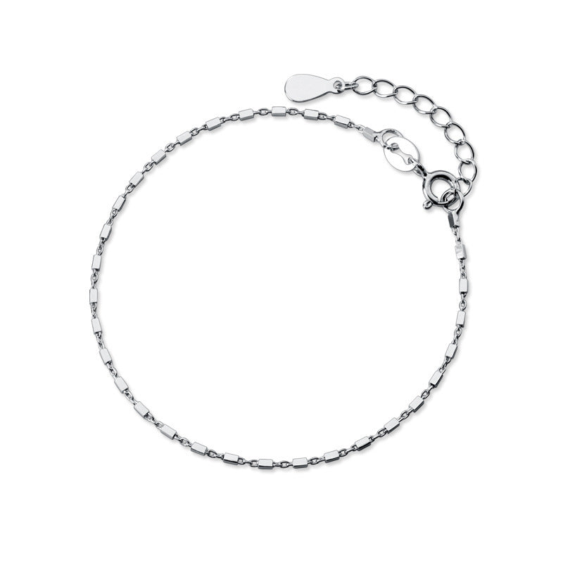 S925 Silver Small Square Bracelet For Women