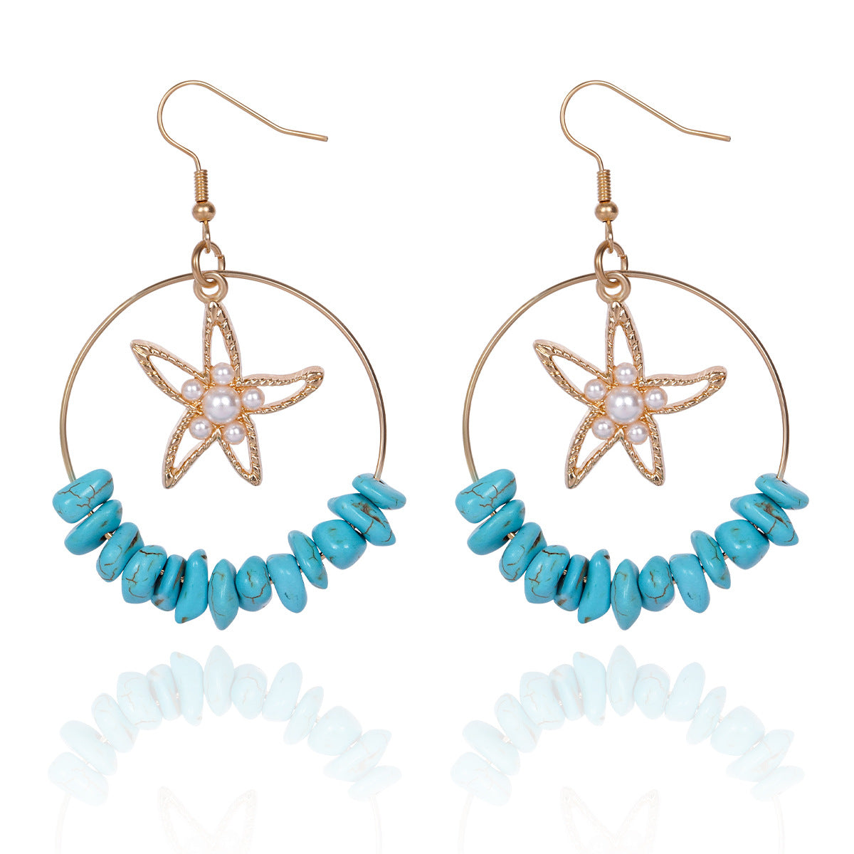 Fashion Style Popular Ocean Vacation Style Starfish Shell Earrings