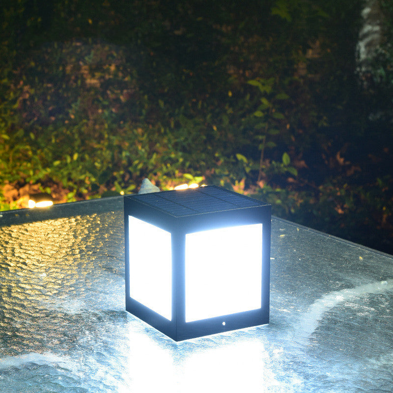 European Style Column Head Lamp Outdoor Villa Courtyard Wall Lamp Solar Wall Lamp