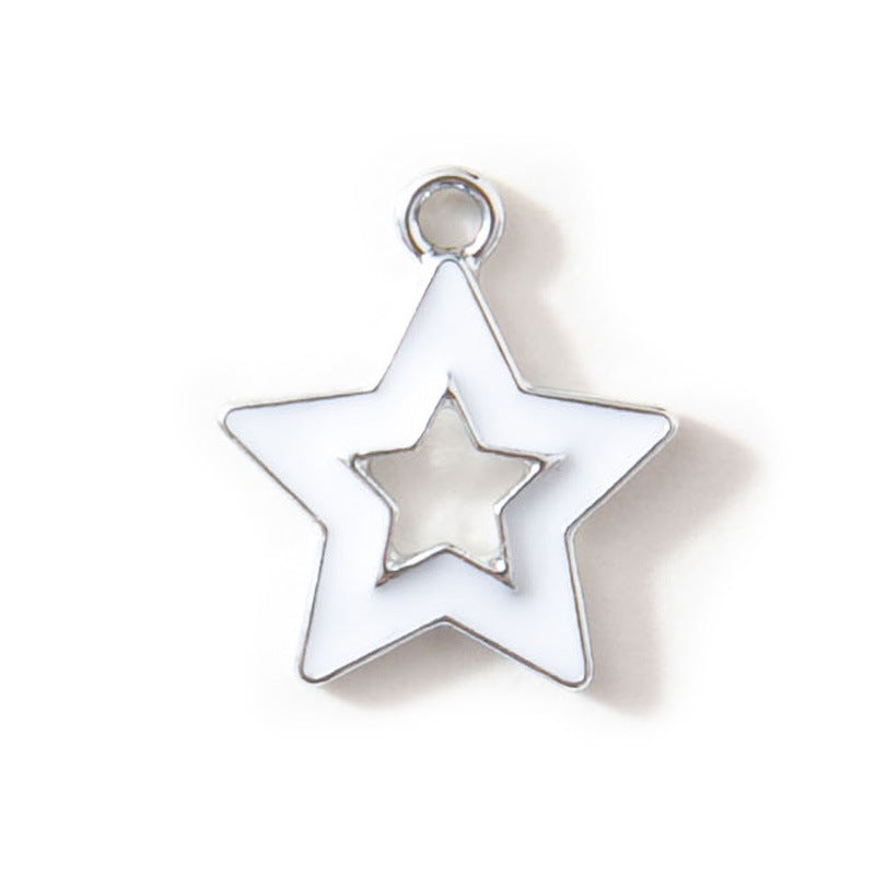 Five-pointed Star Hollow Pendant Bracelet Female Keychain Pendant Alloy Drop Oil Ornament