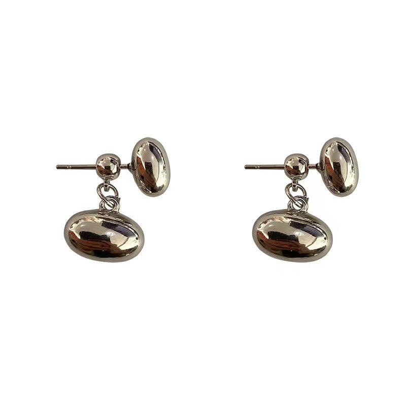 Silver Needle Salt Series Niche Ball Stud Earrings