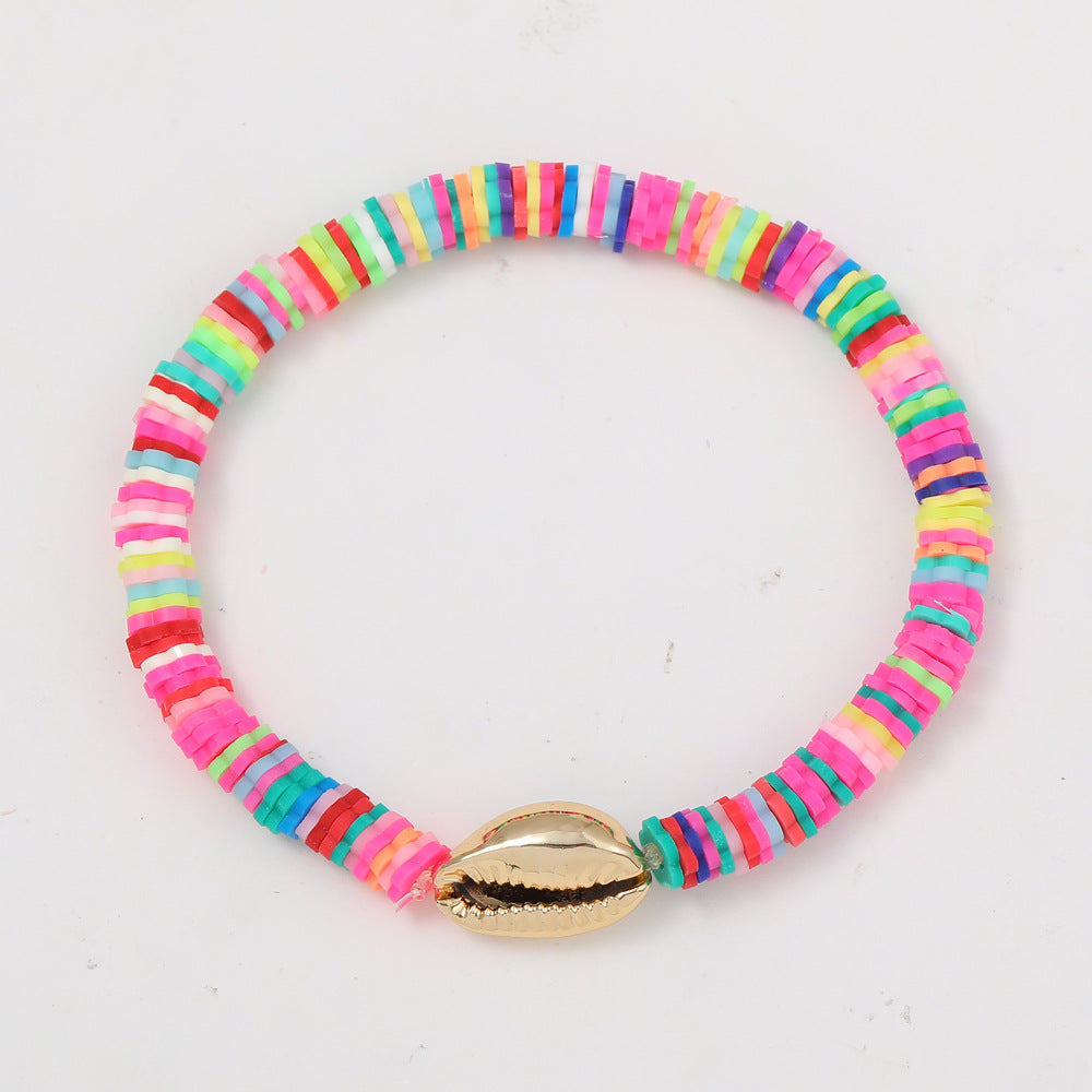 Bohemian Ethnic Style Shell Color Polymer Clay Bracelet