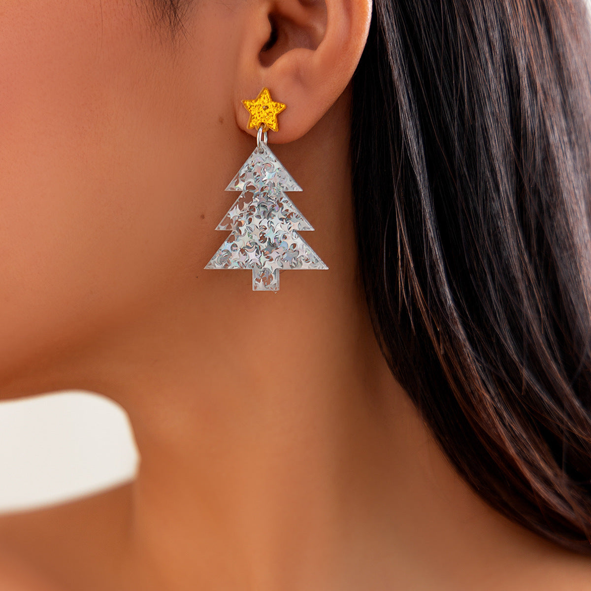 Christmas Creative Acrylic Stud Earrings