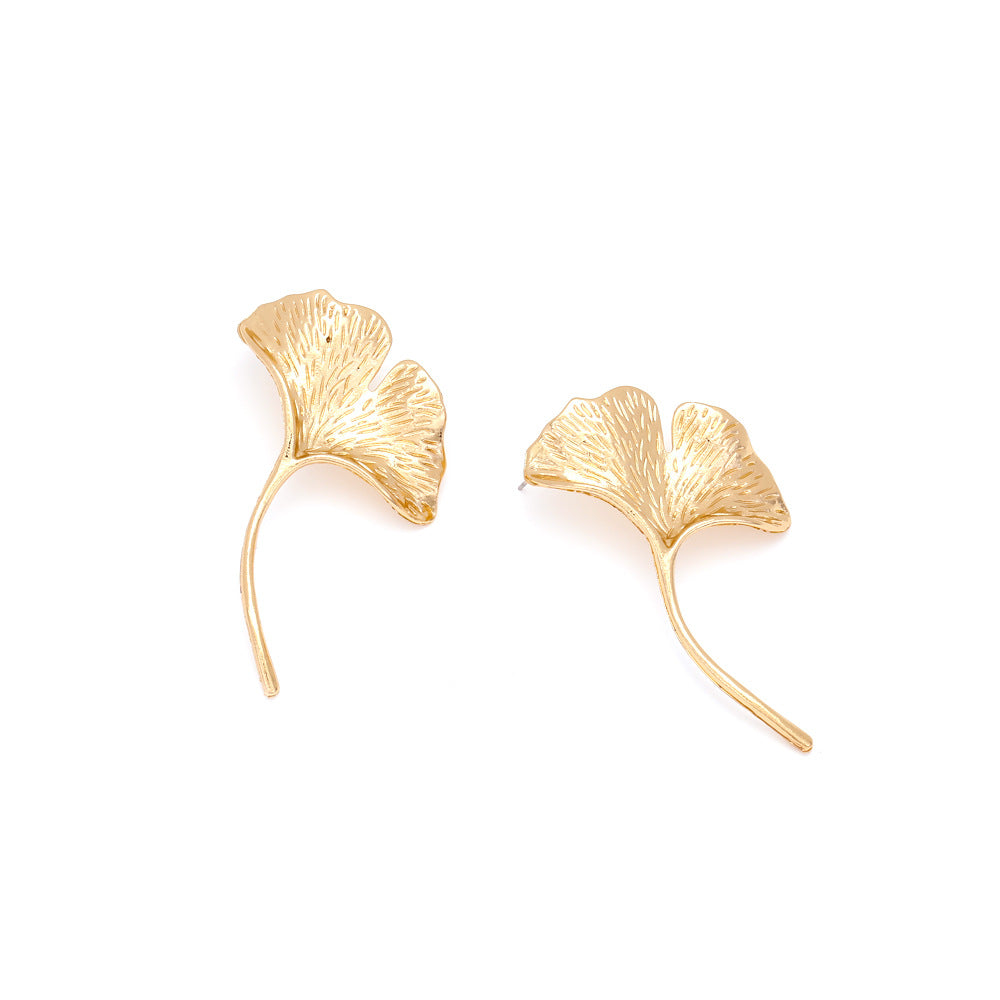 Long Ginkgo Leaf Simple All-match Metal Leaf-shaped Earring