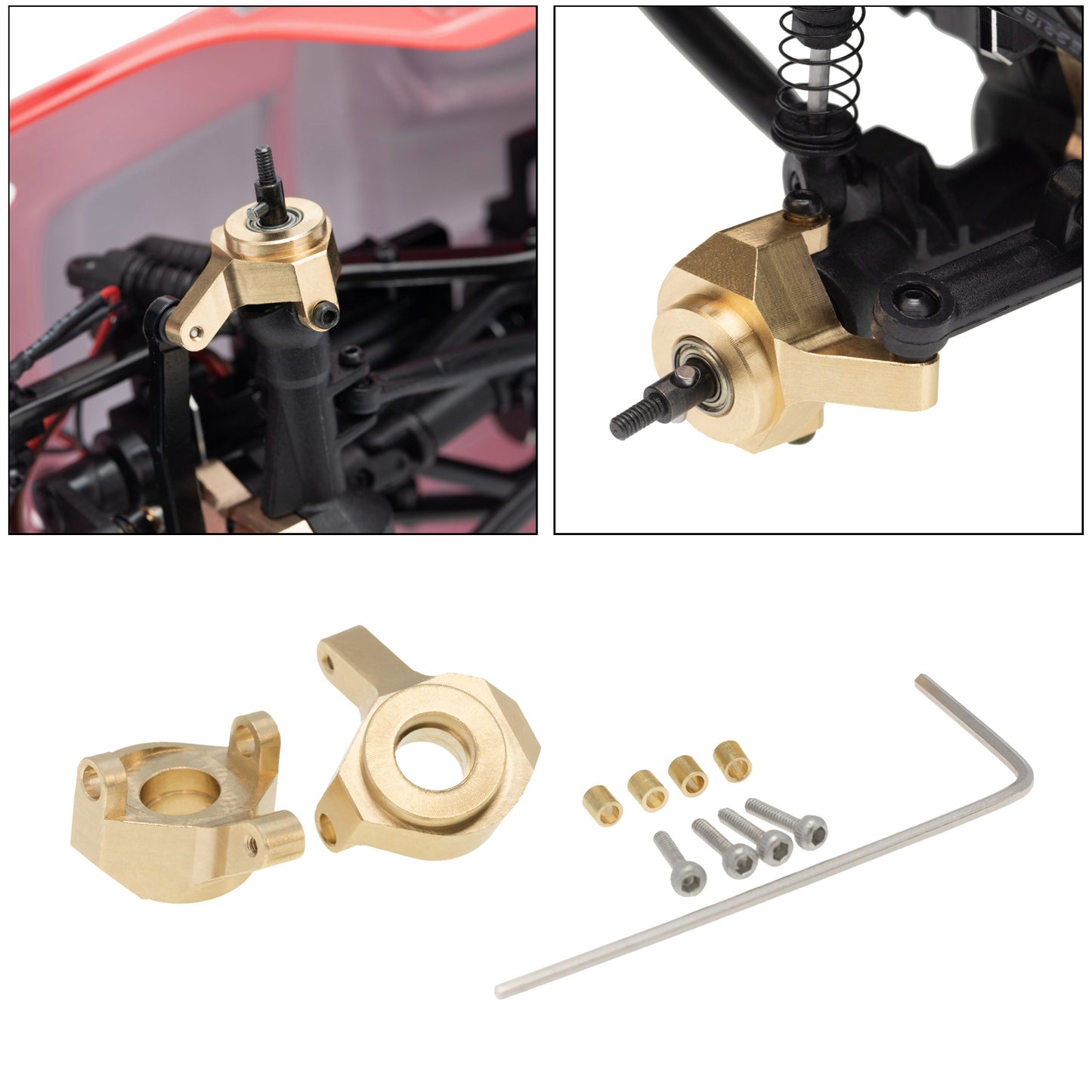 Axial SCX24 90081 Brass Counterweight, A Pair Of Steering Cups