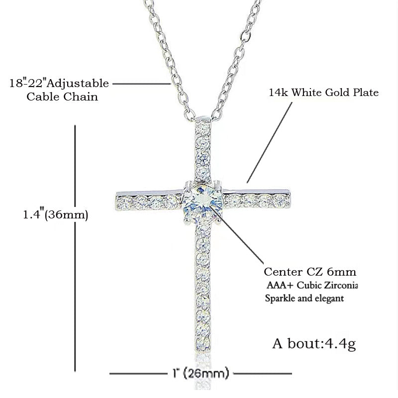 Full Diamond Cross Necklace Pendant Star Light