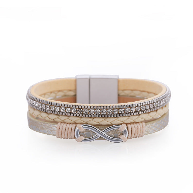 Fashion Personality Three-layer Leather Bracelet