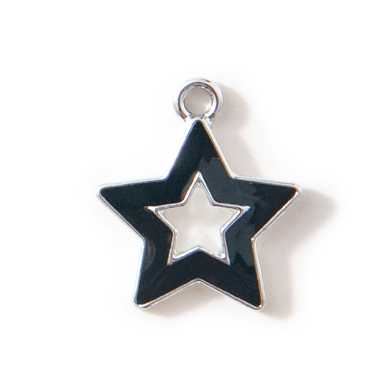 Five-pointed Star Hollow Pendant Bracelet Female Keychain Pendant Alloy Drop Oil Ornament