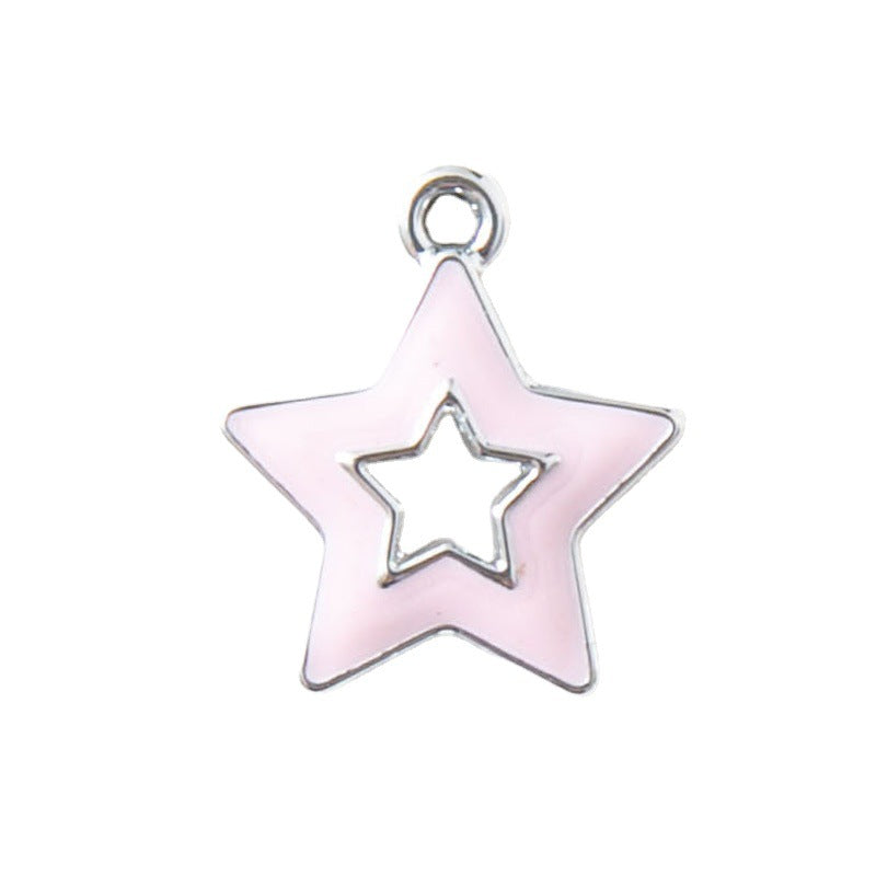 Five-pointed Star Hollow Pendant Bracelet Female Keychain Pendant Alloy Drop Oil Ornament