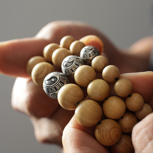 Male And Female Buddha Beads Old Peach Wood Bracelet