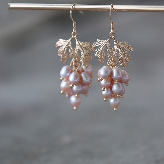 Baroque Natural Purple Pearl Earrings