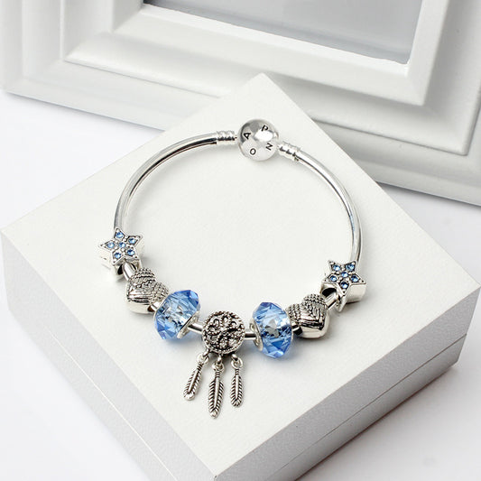 Alloy Crystal Big Hole Bead Bracelet