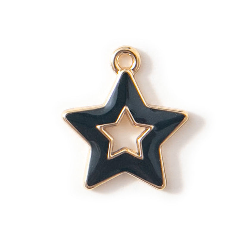 Five-pointed Star Hollow Pendant Bracelet Female Keychain Pendant Alloy Drop Oil Ornament