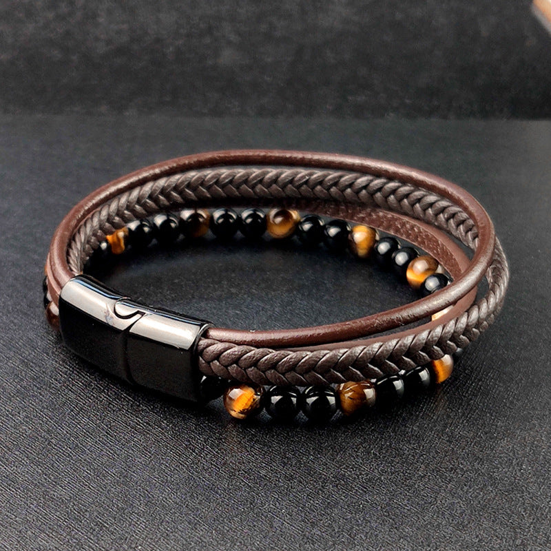 Multi-layer Bracelet Stainless Steel Magnet Wristband