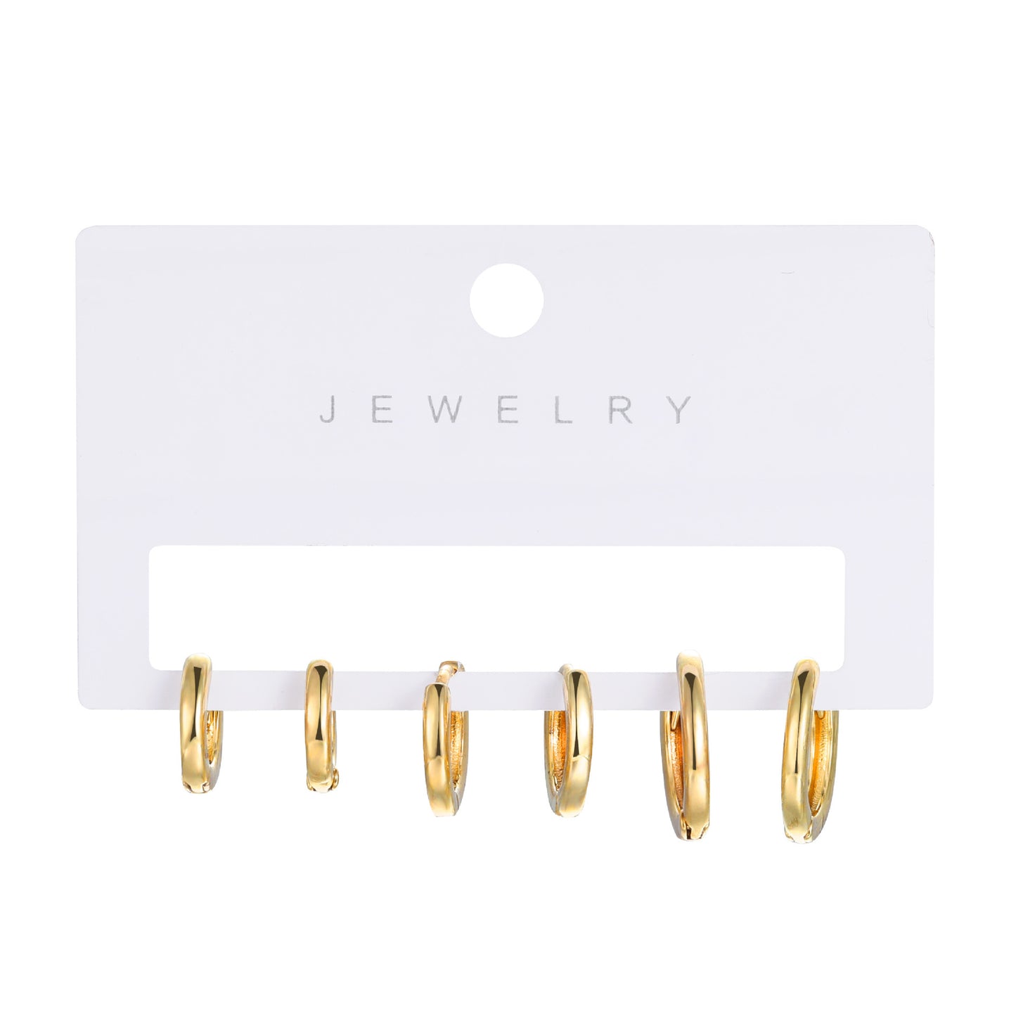 Simple Golden Fashion Personalized Metal Element Earrings Suit