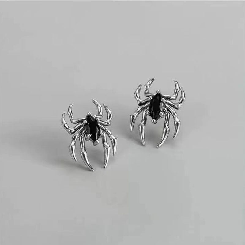 Simple Spider Dark Vintage Stud Earrings