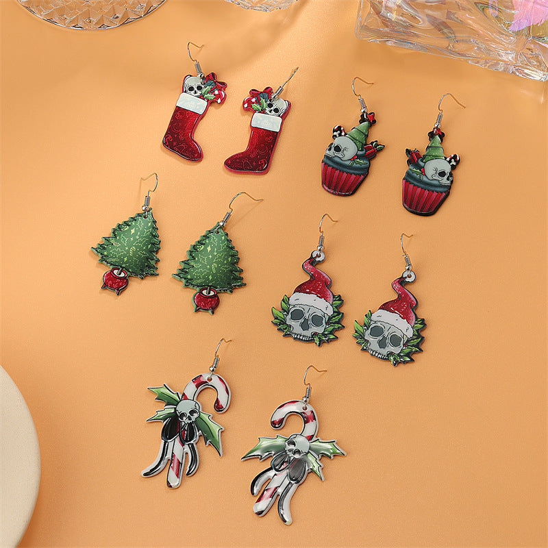 Christmas Acrylic Earrings Santa Claus