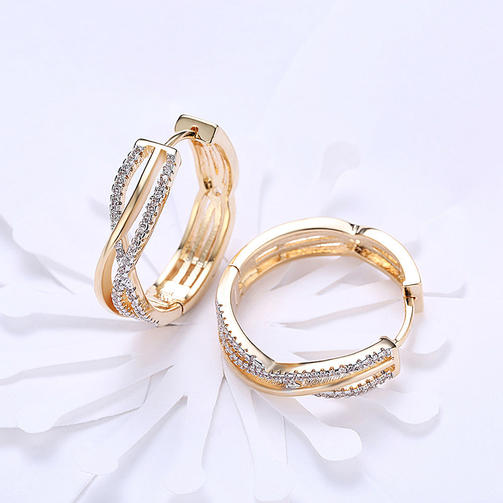 Fashion Line Shaped Diamond For Women Earrings