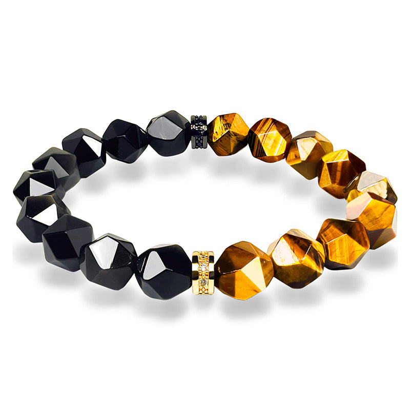 Natural Cut Surface Tiger-eye Bracelet