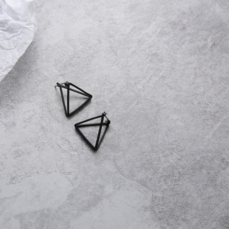 Geometric Earrings Combination Three-dimensional Triangle