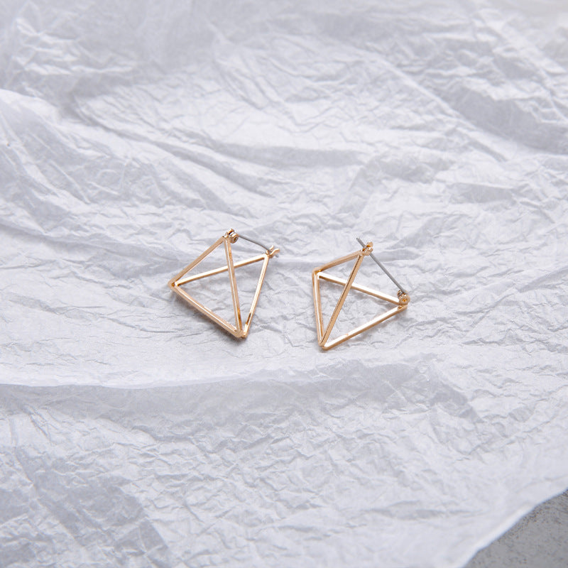 Geometric Earrings Combination Three-dimensional Triangle