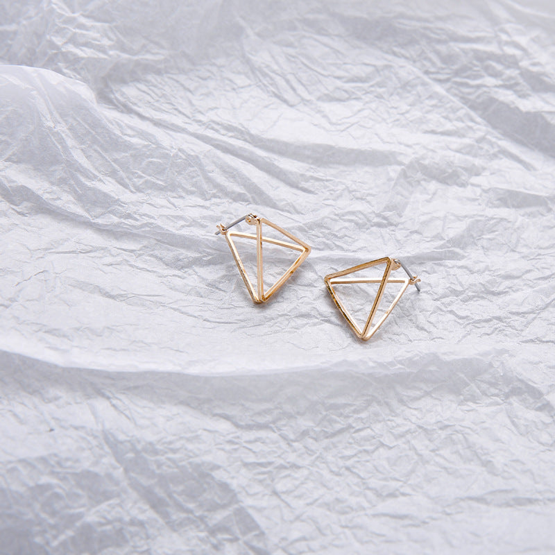 Geometric Earrings Combination Three-dimensional Triangle