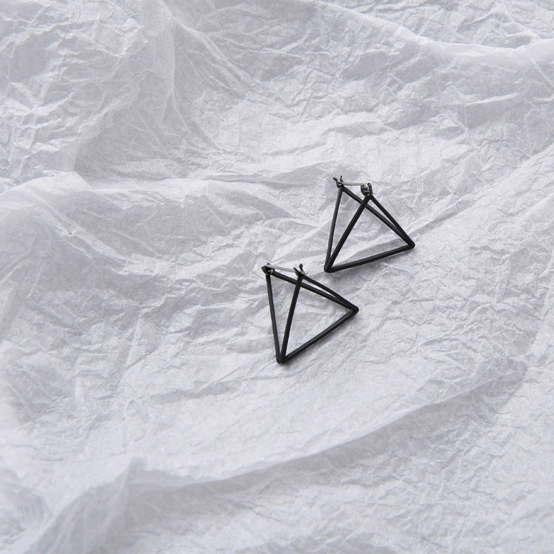 Geometric Earrings Combination Three-dimensional Triangle