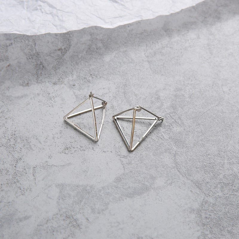 Geometric Earrings Combination Three-dimensional Triangle